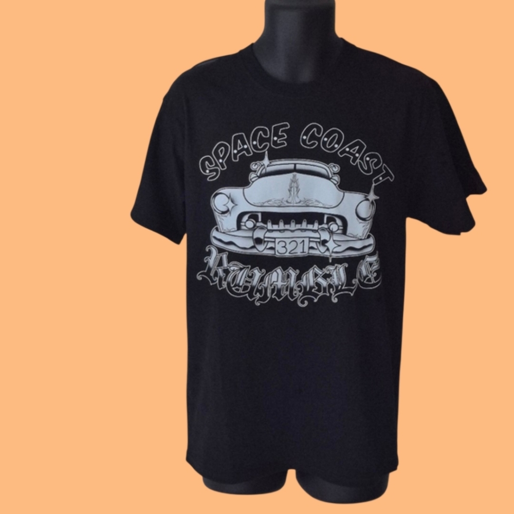 Black Graphic Vintage Car theme T-Shirt Med